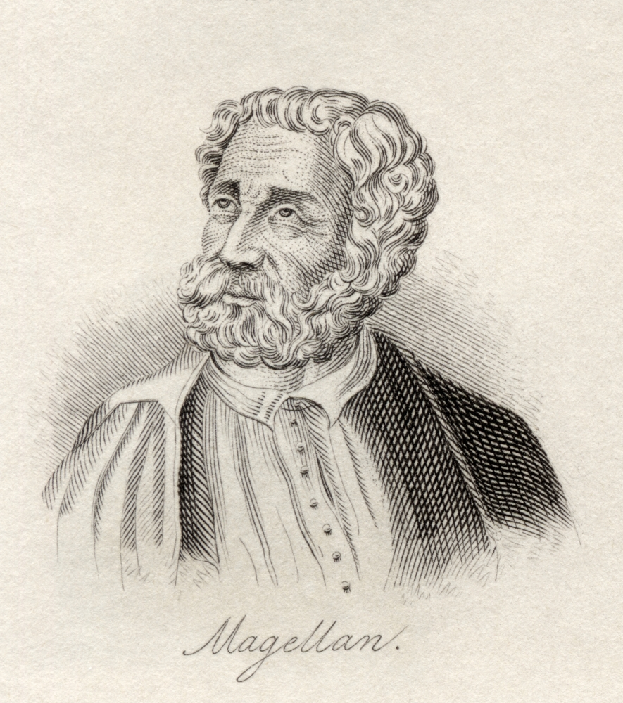Ferdinand Magellan 1480 - 1521 Portuguese Maritime Explorer From The Book Crabbs Historical Dictionary Published 1825 Poster Print, 13 x 15