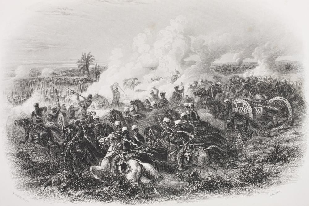The Battle of Moodkee India 1845 From The Book Gallery of Historical Portraits Published C.1880 Poster Print - 36 x 24