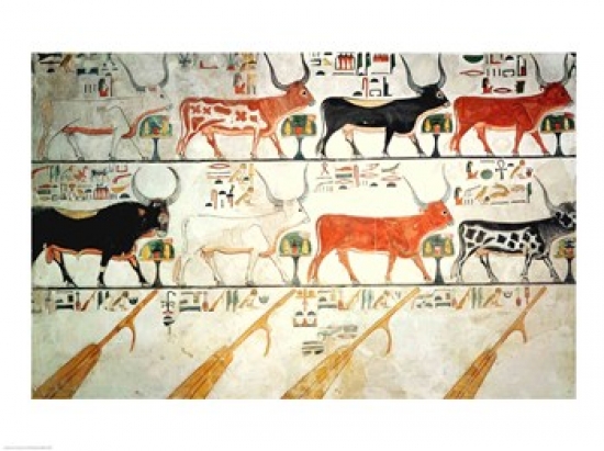 Picture of Posterazzi BALXIR175587 The Seven Celestial Cows & The Sacred Bull & The Four Rudders of Heaven Poster Print - 24 x 18 in.