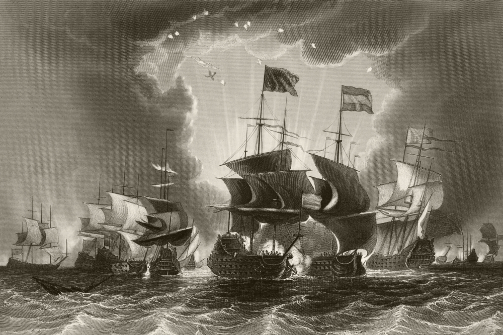 Defeat of The Dutch Fleet by Admiral Robert Blake At The Battle of The Gabbard 12 & 13 June 1653 From The National Poster Print, Large - 36 x 24