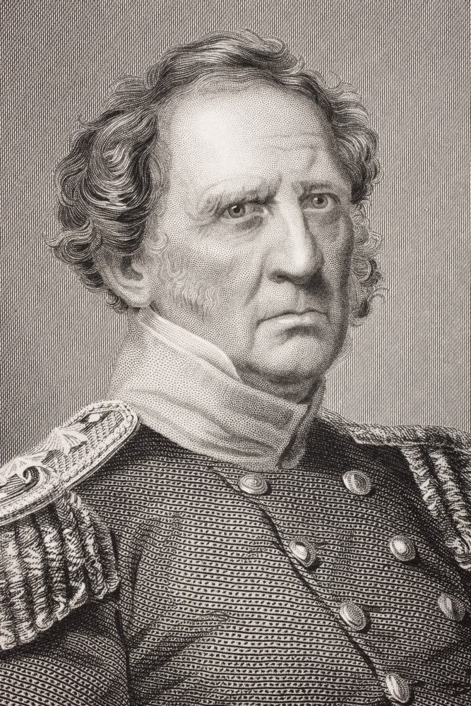 Winfield Scott 1786 To 1866 Union General During American Civil War From The Book Gallery of Historical Portraits Published Poster Print - 12 x 18