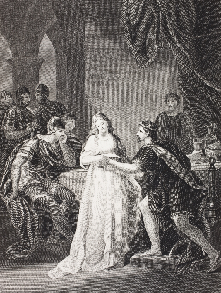 Illustration To The Play Vortigern & Rowena From The Book Gallery of Historical Portraits Published C.1880 Poster Print, 12 x 16