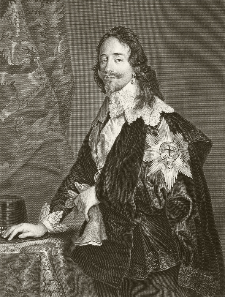 Picture of   Charles I 1600 To 1649 King of England&#44; Scotland&#44; Wales & Ireland From The National & Domestic History of England by William Aubrey Published London Circa 1890 Poster Print&#44; 12 x 16