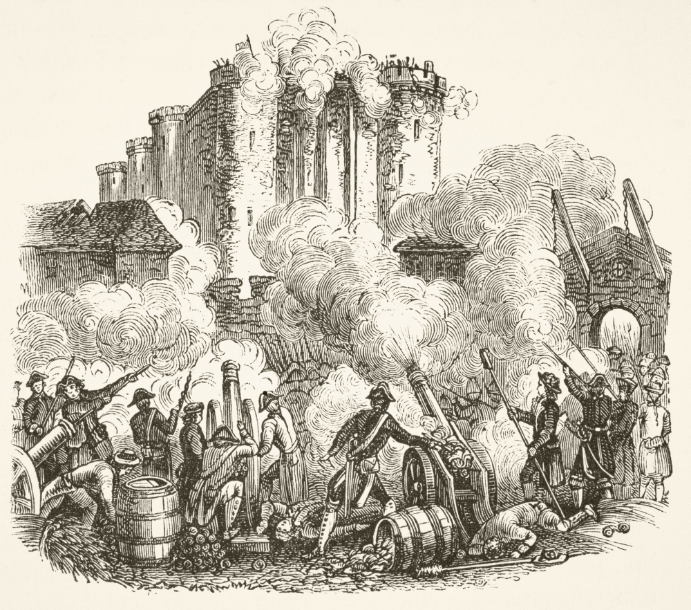 Storming of The Bastille In Paris 14 July 1789 During French Revolution From The National & Domestic History of England Poster Print - Large - 30 x 26