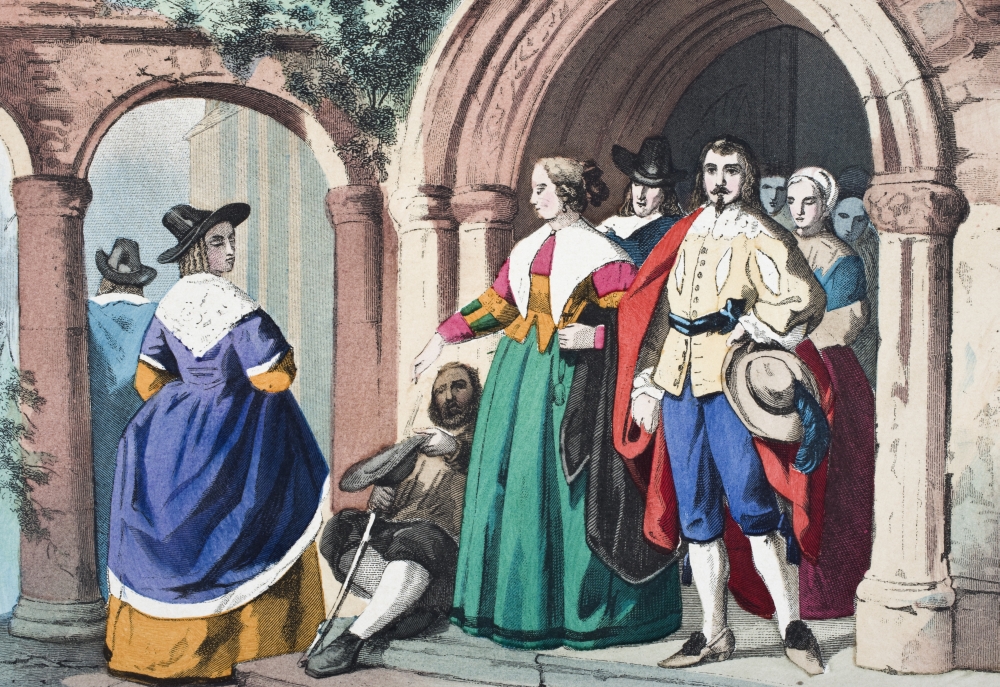 Picture of   Everyday Clothes of Ordinary English People At The Time of King Charles I From The National & Domestic History of England by William Aubrey Published London Circa 1890 Poster Print&#44; 17 x 12