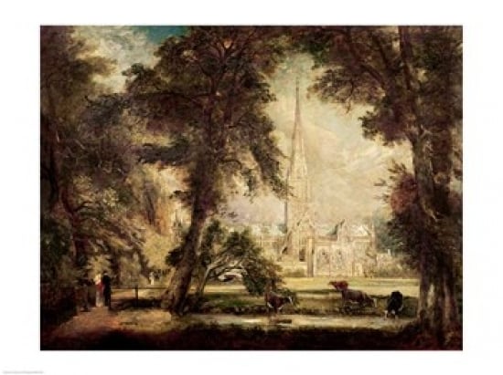 Salisbury Cathedral From The Bishops Grounds C.1822-23 Poster Print by John Constable - 36 x 24 in. - Large