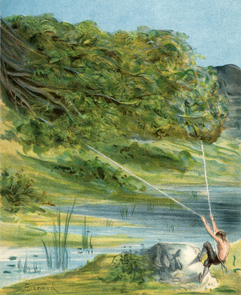Baron Munchausen Finds Another Excellent Servant Illustration by Alphonse Adolf Bichard From The Book The Adventures Poster Print, Large - 26 x 32