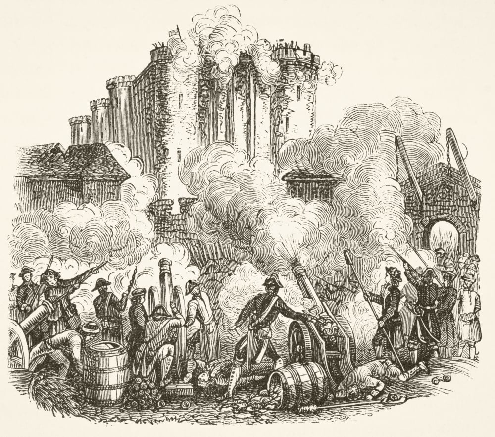 Storming of The Bastille In Paris 14 July 1789 During French Revolution From The National & Domestic History of England Poster Print, 15 x 13