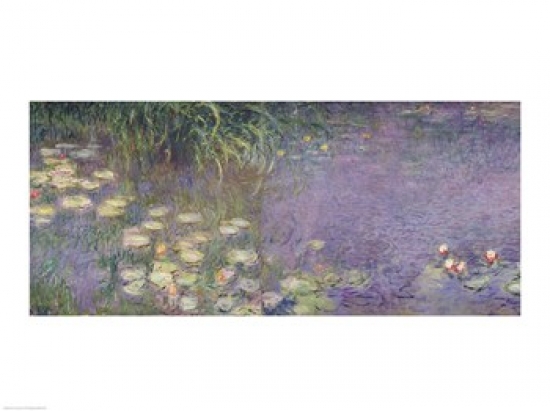 Waterlilies Morning 1914-18 Left Section Poster Print by Claude Monet