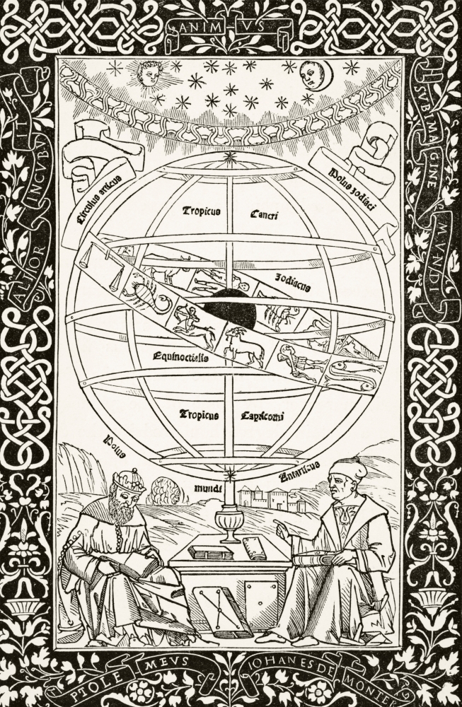 Ptolemys System Explained by Johannes Mller Von Knigsberg 1436 To 1476 German Astronomer Astrologer Mathematician Aft Poster Print, 11 x 18