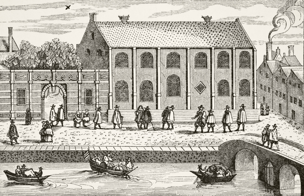 Leyden Or Leiden University Holland After A Contemporary Drawing Made Circa 1614 From Science & Literature In The Middle Poster Print, 18 x 11