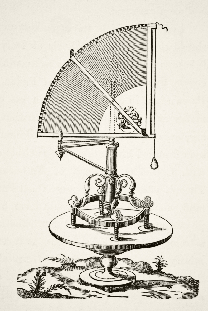 Small Quadrant Or Quarter of A Circle After Copper Engraving In Book Tychonis Brahe Astronomiae Instauratae Mechanical Poster Print - Large - 24 x 36