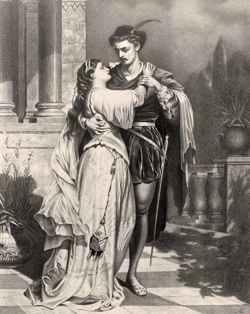 Romeo & Juliet After A 19th Century Engraving Poster Print