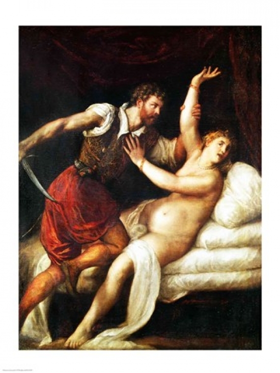 Picture of Posterazzi BALXIR178978LARGE The Rape of Lucretia Poster Print by Titian - 24 x 36 in. - Large