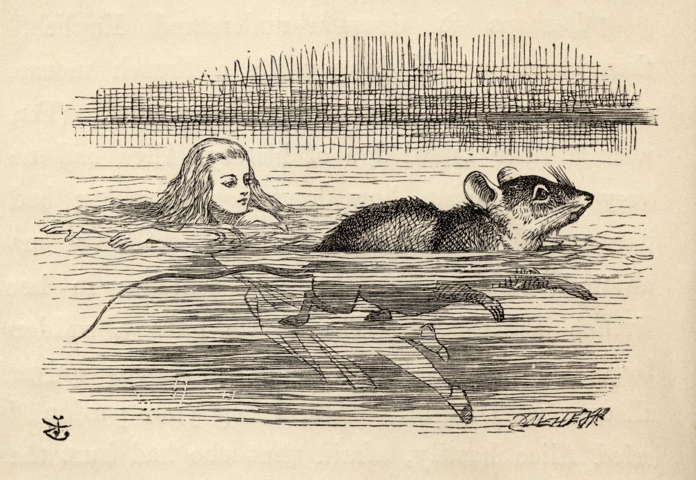 Picture of Posterazzi Alice Swimming with A Mouse In The Pool of Tears Illustration by John Tenniel From The Book Alicess Adventures In Wonderland by Lewis Carroll Published 1891 Poster Print, 17 x 12