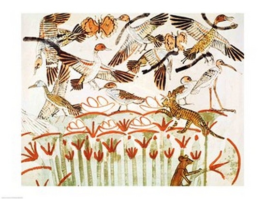 Picture of Posterazzi BALXIR183733LARGE Fishing & Fowling in The Marshes Detail of The Birds From The Tomb Chapel of Menna Poster Print - 36 x 24 in. - Large