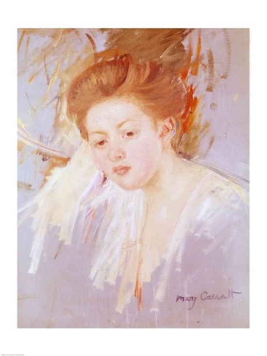 Picture of Posterazzi BALXIR184075 Head of A Young Girl Poster Print by Mary Cassatt - 18 x 24 in.