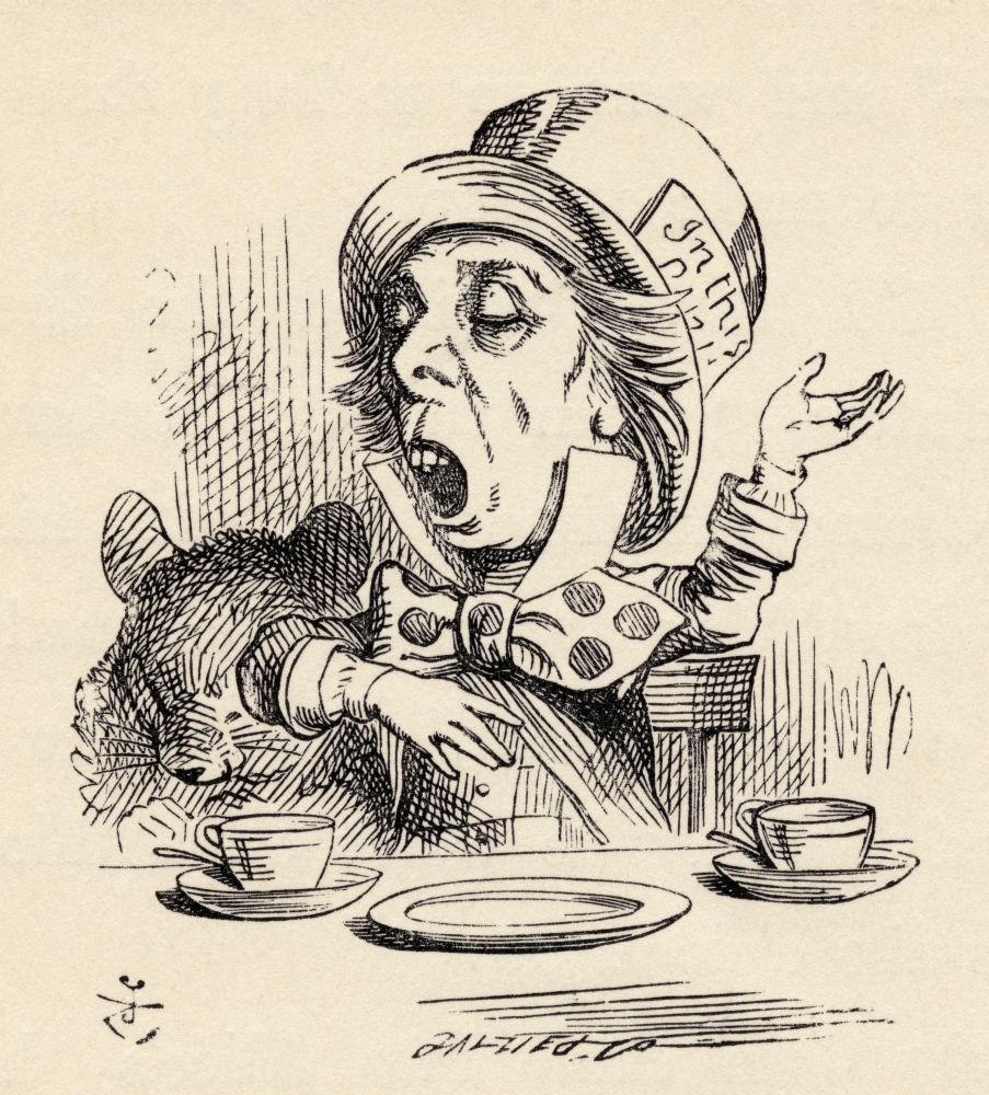 The Mad Hatter Reciting His Nonsense Poem Twinkle Twinkle Little Bat Illustration by John Tenniel From The Book Alicess Poster Print - Large - 26 x 30