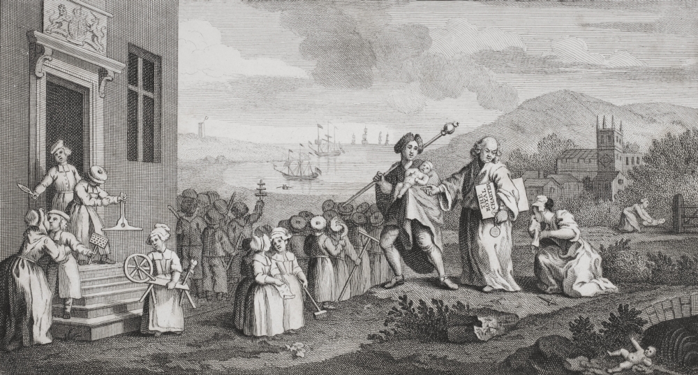 DPI1857014 The Foundlings by William Hogarth Engraved by F. Morellon La Cave Poster Print, 20 x 10