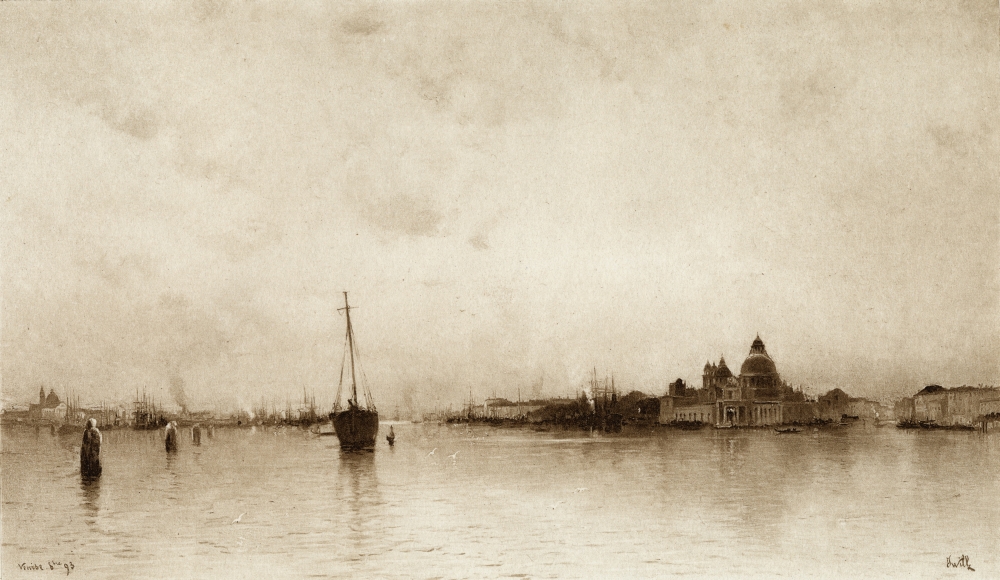 DPI1857050LARGE Evening Venice by I Will Pseudonym of Marie Joseph Lon Clavel 1853-1923. French Artist Poster Print, Large - 40 x 22
