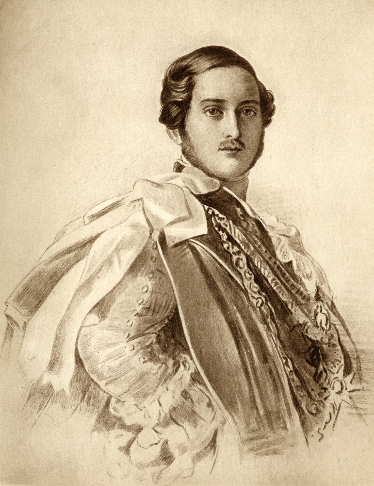 Picture of   Prince Albert&#44; Prince Consort 1819-1861 From A Portrait by Dalton After F. Winterhalter From The Book -The Girlhood of Queen Victoria 1832-1840 Vol II Published 1912 Poster Print&#44; 12 x 16
