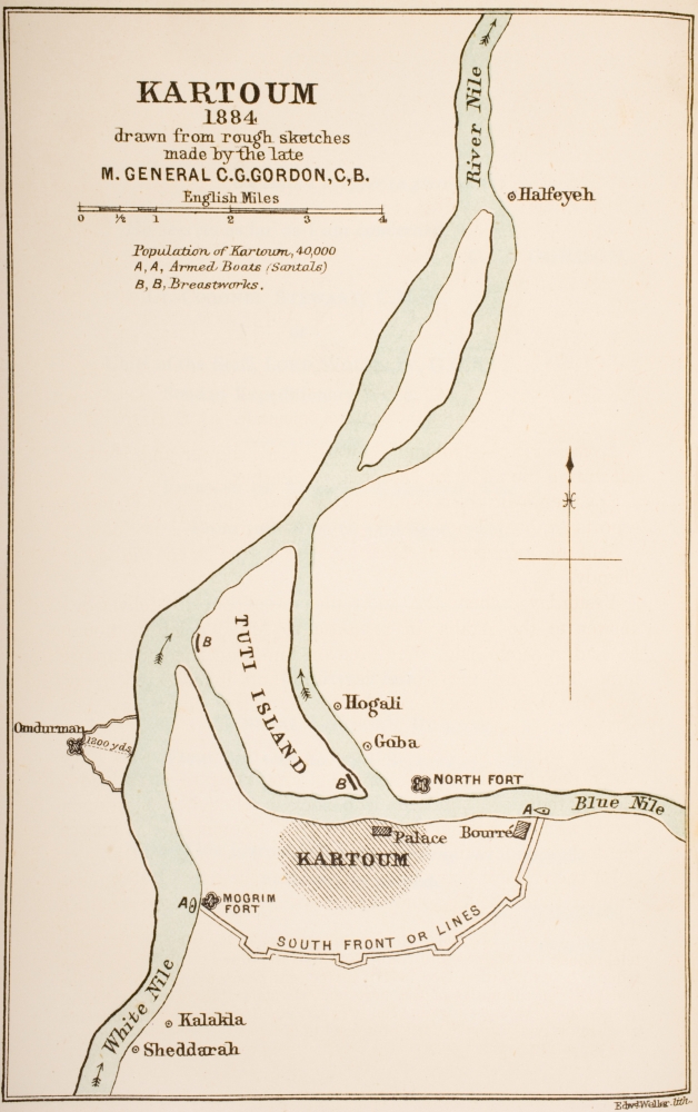 DPI1857025LARGE Kartoum Sudan In 1884 Drawn From Rough Sketches Made by General Gordon Poster Print, Large - 22 x 36