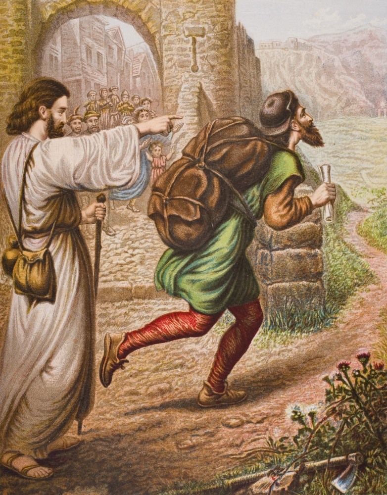 Evangelist Directs Christian On His Way From The Book The Pilgrims Progress by John Bunyan, From Late 19th Century Edition Poster Print, 13 x 16