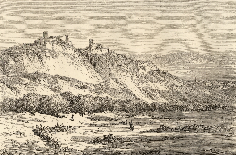 Arcos De La Frontera Cadiz Spain. Drawn by Gustave Dore From The Book Spanish Poster Print - 36 x 24