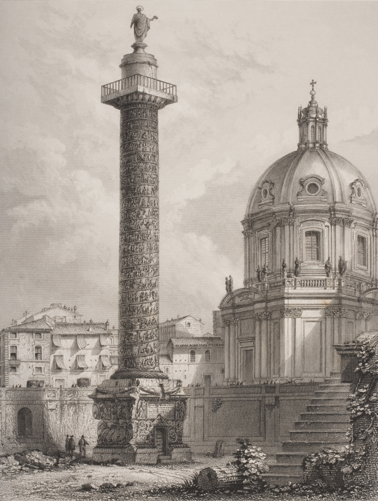 DPI1857039LARGE Trajans Column Rome Italy From Piranesi. Engraved by A Willmore Poster Print, Large - 24 x 34