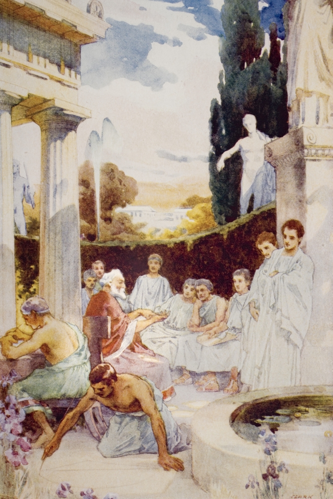 The Academy At Athens by James Clark From The Book The Outline of History by HGWells Volume 1 Published 1920 Poster Print - 12 x 18