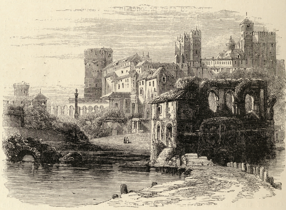 Prison of The Inquisition Cordoba Spain From The Book Spanish Pictures by The Rev Samuel Manning Published 1870 Poster Print, Large - 32 x 24