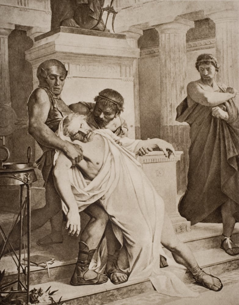 The Death of Demosthenes 384-322 B.C From A Picture by Bramtott From The Book Poster Print - Large - 26 x 32
