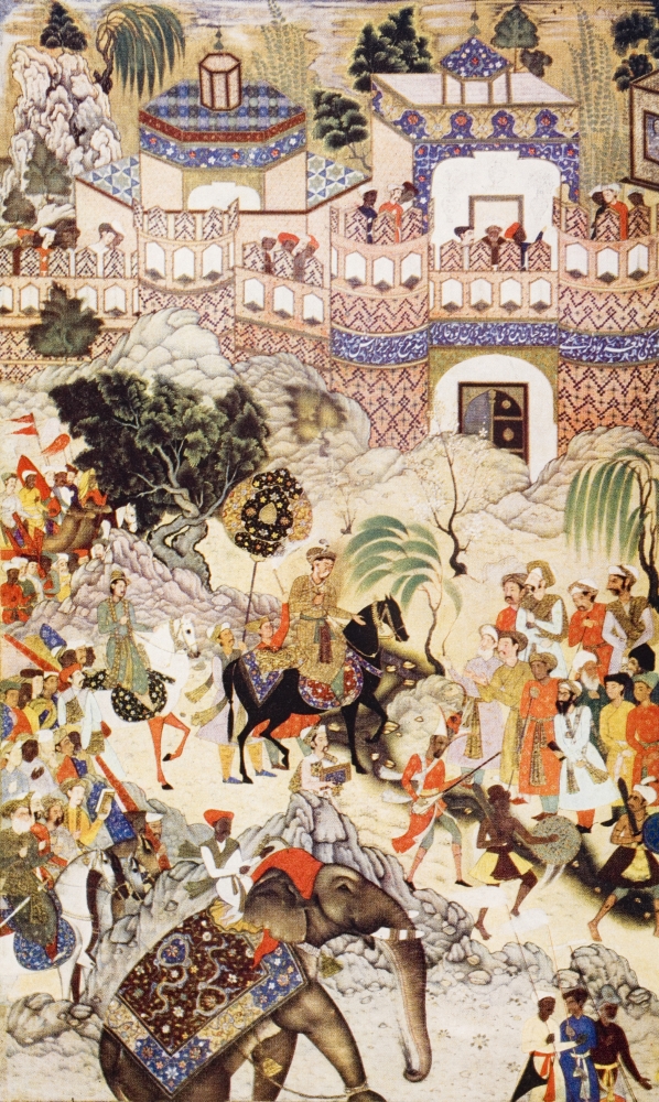 Akbar Khans Entry Into Surat 1572 by Farrukh Beg From The Book The Outline Poster Print - 22 x 38