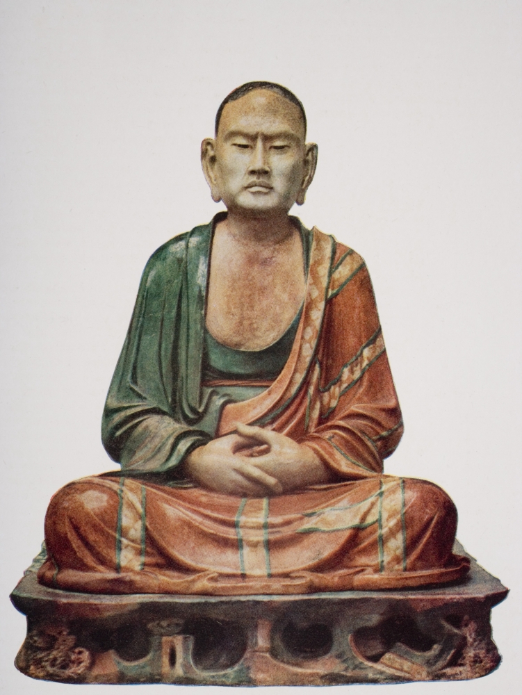 Picture of A Buddhist Apostle, Tang Dynasty, A.D.618-906 Porcelain Statue In British Museum From The Book The Outline of History by H.G.Wells Volume 1, Published 1920 Poster Print, 12 x 16
