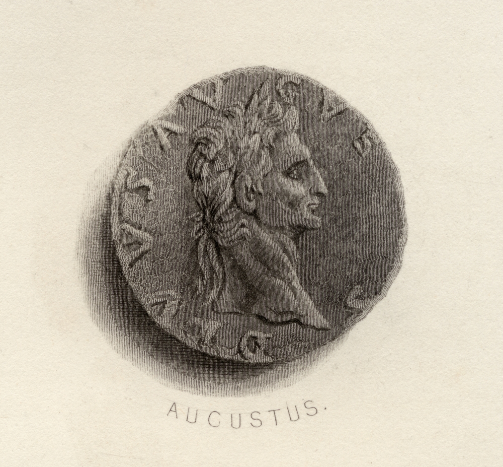 DPI1857155LARGE Coin From The Time of Augustus Born Gaius Octavius B C 63 A D 14 Poster Print, Large - 30 x 28