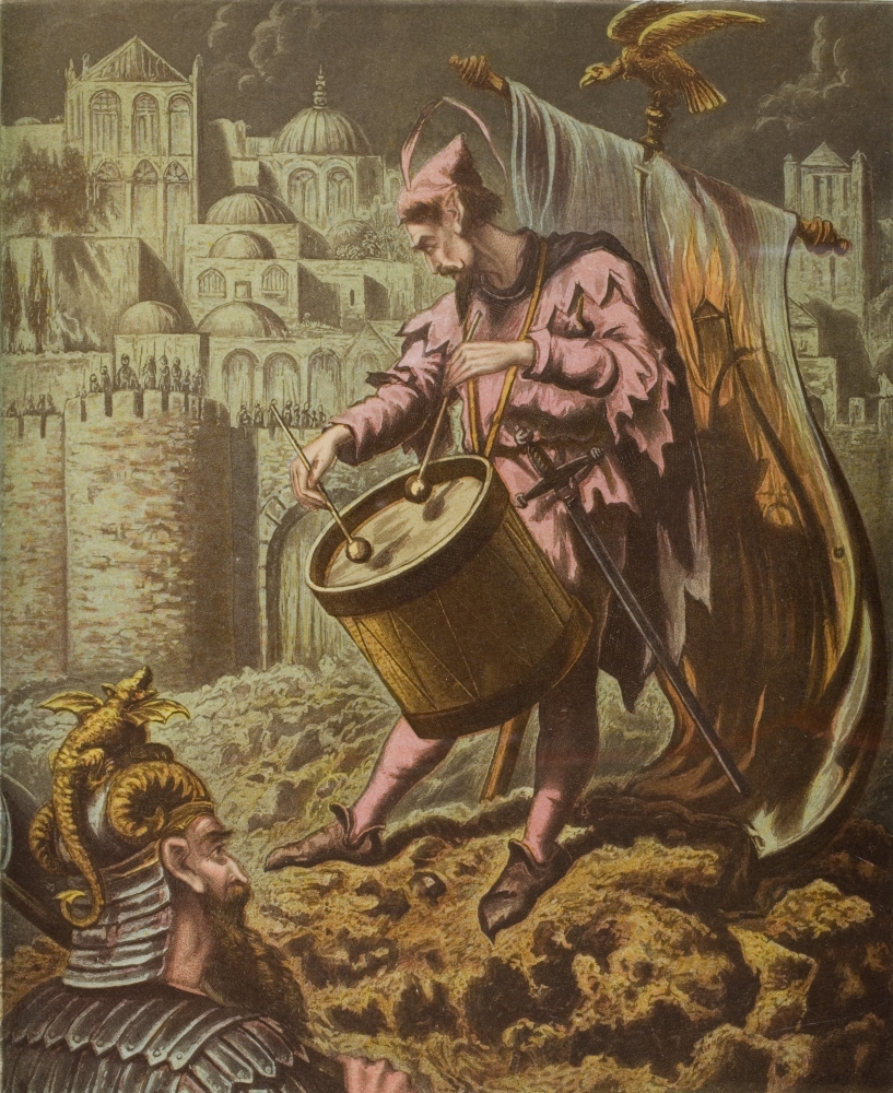 Diaboluss Drummer Before The Walls of Mansoul From The Book The Holy War by John Bunyan From Late 19th Century Edit Poster Print, Large - 26 x 32