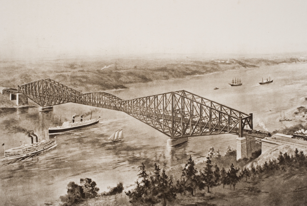 Picture of Posterazzi DPI1857240 Quebec Bridge Over The St. Lawrence&#44; Canada From The Book The Outline of History by H.G.Wells Volume 2&#44; Published 1920 Poster Print&#44; 17 x 11