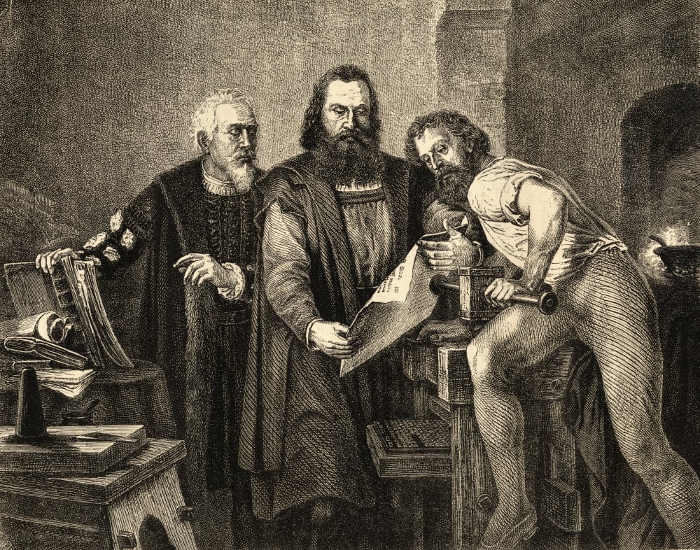 John Faust Aka Johann Fust C1400 1466 Early German Printer John Gutenberg 1400-1468 Early German Printer Peter Poster Print - Large - 34 x 26