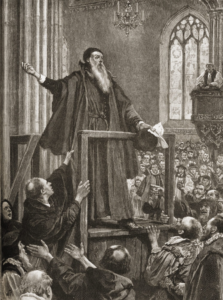 DPI1857391LARGE Thomas Cranmer 1489-1556 First Protestant Archbishop of Canterbury 1533-56 Cranmers Last Testimony Print, Large - 26 x 34