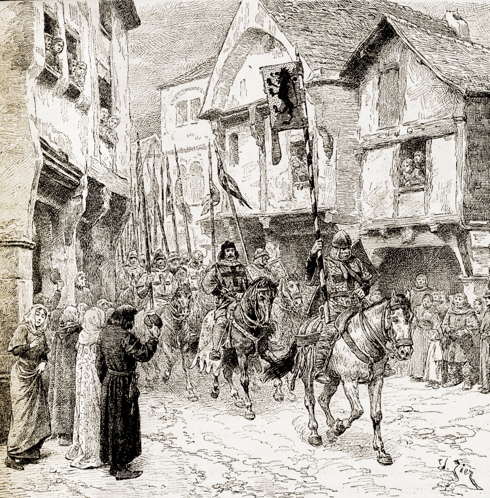 Crusaders En Route for The Holy Land Poster Print - 15 x 15