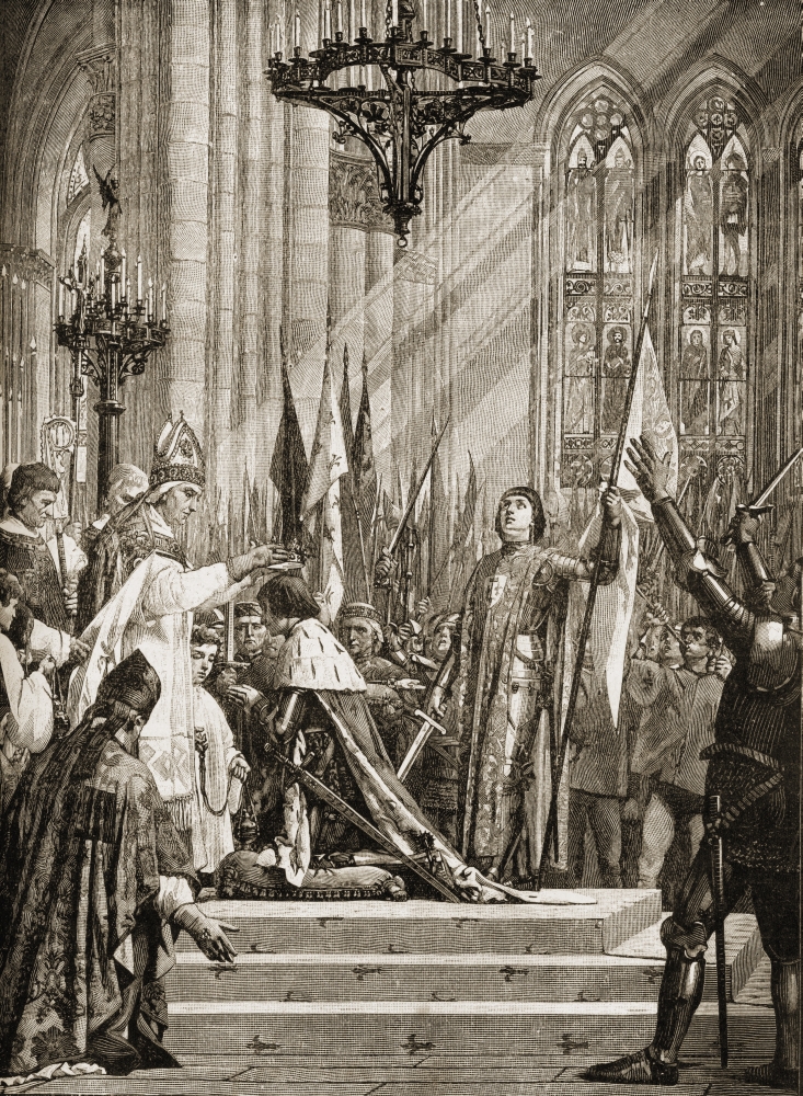 DPI1857401 Joan of Arc 1412-1431 At The Coronation of Charles Vii From The Mural Painting by J.E. Lenefyeu Poster Print, 13 x 17