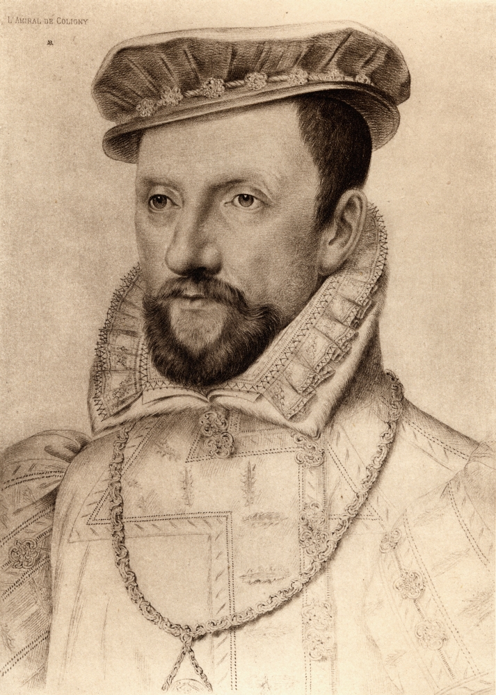 Picture of   Gaspard De Chatillon&#44; Count De Coligny 1519-72&#44; French Protestant Leader & Admiral of France From An Engraving After A Drawing Attritbuted To Francois Clouet Poster Print&#44; 12 x 18
