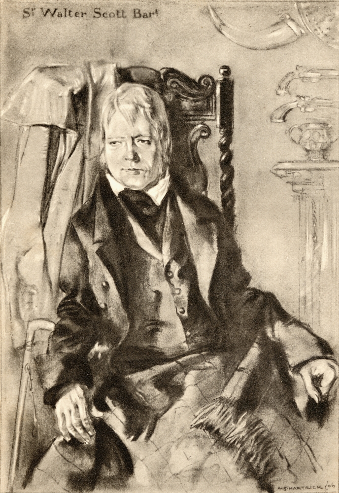 Sir Walter Scott 1771-183 Scottish Novelist Poet Historian & Biographer From An Illustration by AS Hartrick Poster Print, Large - 24 x 36