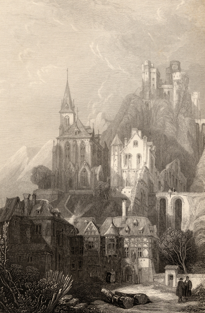 DPI1857581LARGE Trarbach Germany. Engraved by E.I. Roberts From A 19th Century Print by D. Roberts Poster Print, Large - 24 x 36