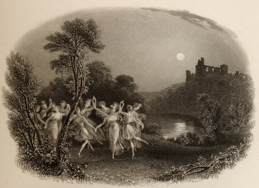 The Dance of The Fairies. Engraved by F.C.Lewis From A 19th Century Print by E.T.Parris Poster Print - 17 x 13
