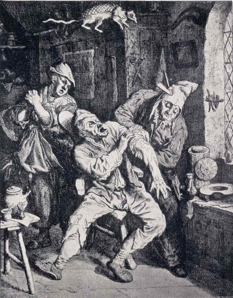 A Barber Surgeon Operating in His Office Poster Print - 13 x 17