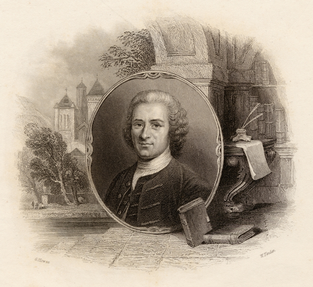 DPI1857522 Jean-Jacques Rousseau 1712-1778. Swiss Philosopher. Drawn by G. Howse Engraved by W. Finden Poster Print, 15 x 14