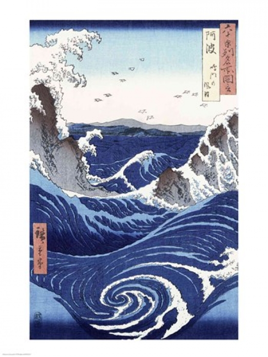 Picture of Posterazzi BALXIR253117 View of The Naruto Whirlpools at Awa Poster Print by Utagawa Hiroshige - 18 x 24 in.