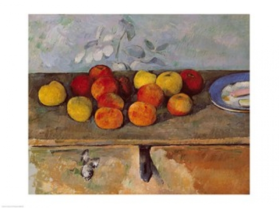 Still Life of Apples & Biscuits Poster Print by Paul Cezanne - 24 x 18 in.