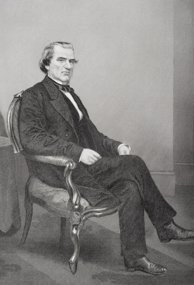 Andrew Johnson 1808 1875 17th President of The United States 1865-69 From Painting by Alonzo Chappel Print - 24 x 34